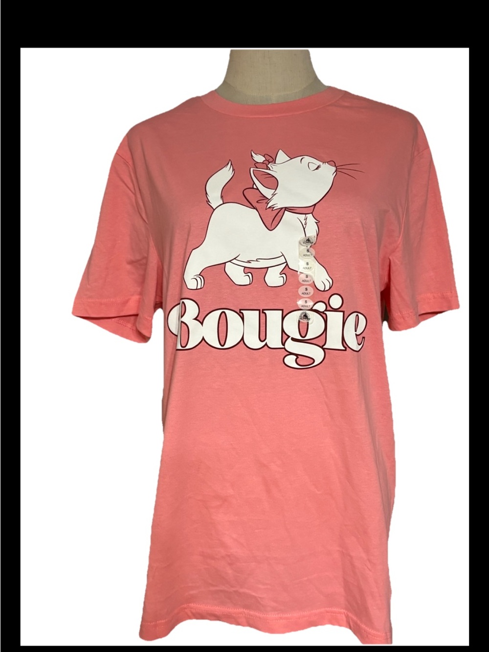 Disney Parks 2024 Aristocats Marie Bougie Pink Adult Shirt Size small New Pink,